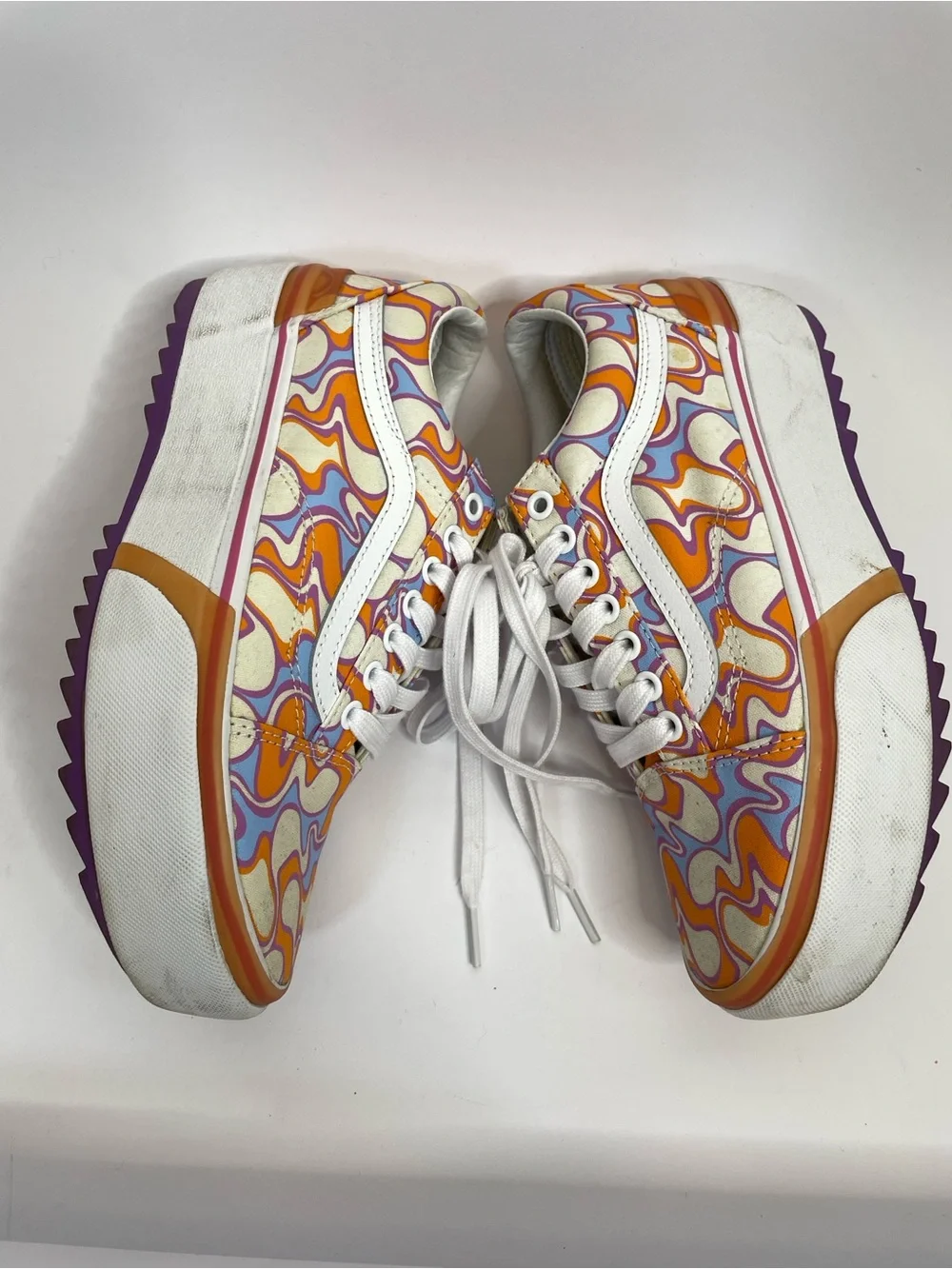 Vans | Stacked Old Skool UV React Sneakers Orange Peace Size 6.5 / 8 - Picture 8 of 12